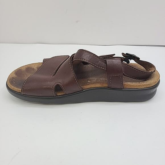 SAS Huggy Tripad Comfort Brown Leather Sandals Adj Straps USA Made Women Sz 8 - Picture 9 of 10